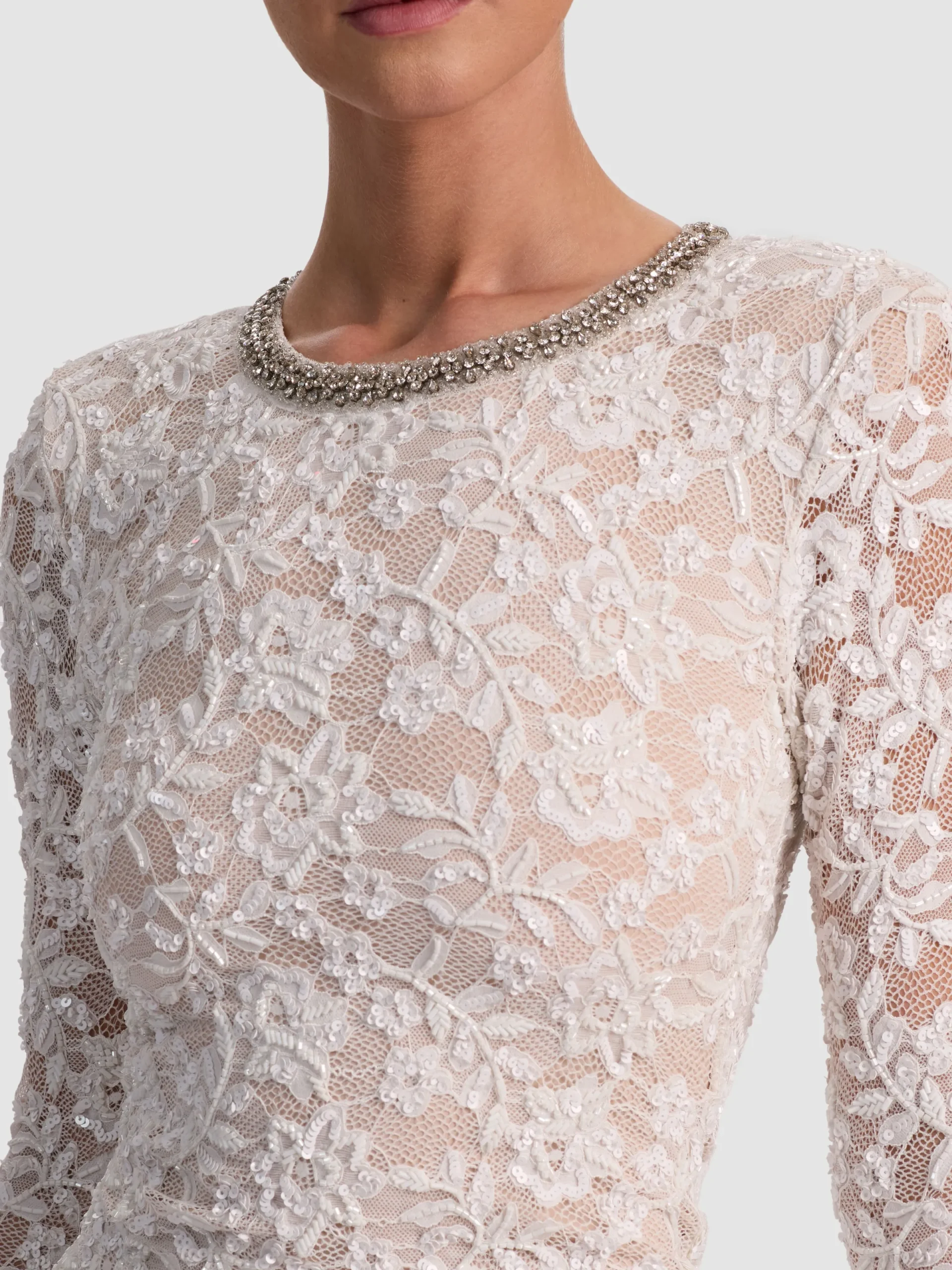 Alice and Olivia MINI*INKA LACE MINI DRESS ENGLISH ROSE