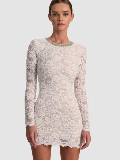 Alice and Olivia MINI*INKA LACE MINI DRESS ENGLISH ROSE
