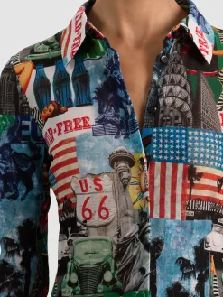 Alice and Olivia ANDREW PANT|JADE MESH BUTTON DOWN*JADE MESH BUTTON DOWN