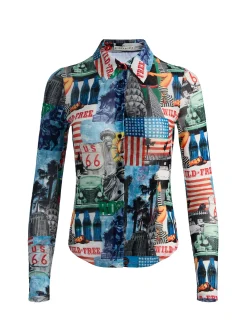 Alice and Olivia ANDREW PANT|JADE MESH BUTTON DOWN*JADE MESH BUTTON DOWN