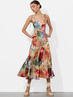 Alice and Olivia MIDI*JEANETTE PANELED MIDI DRESS