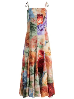 Alice and Olivia MIDI*JEANETTE PANELED MIDI DRESS