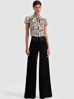 Alice and Olivia BLOUSES*JEANNIE STACEFACE SILK BLOUSE VISIONARY