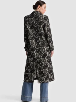 Alice and Olivia COATS*JIMMY LACE COAT OFF WHITE