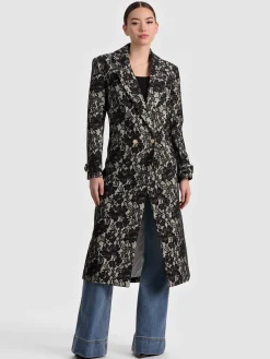 Alice and Olivia COATS*JIMMY LACE COAT OFF WHITE