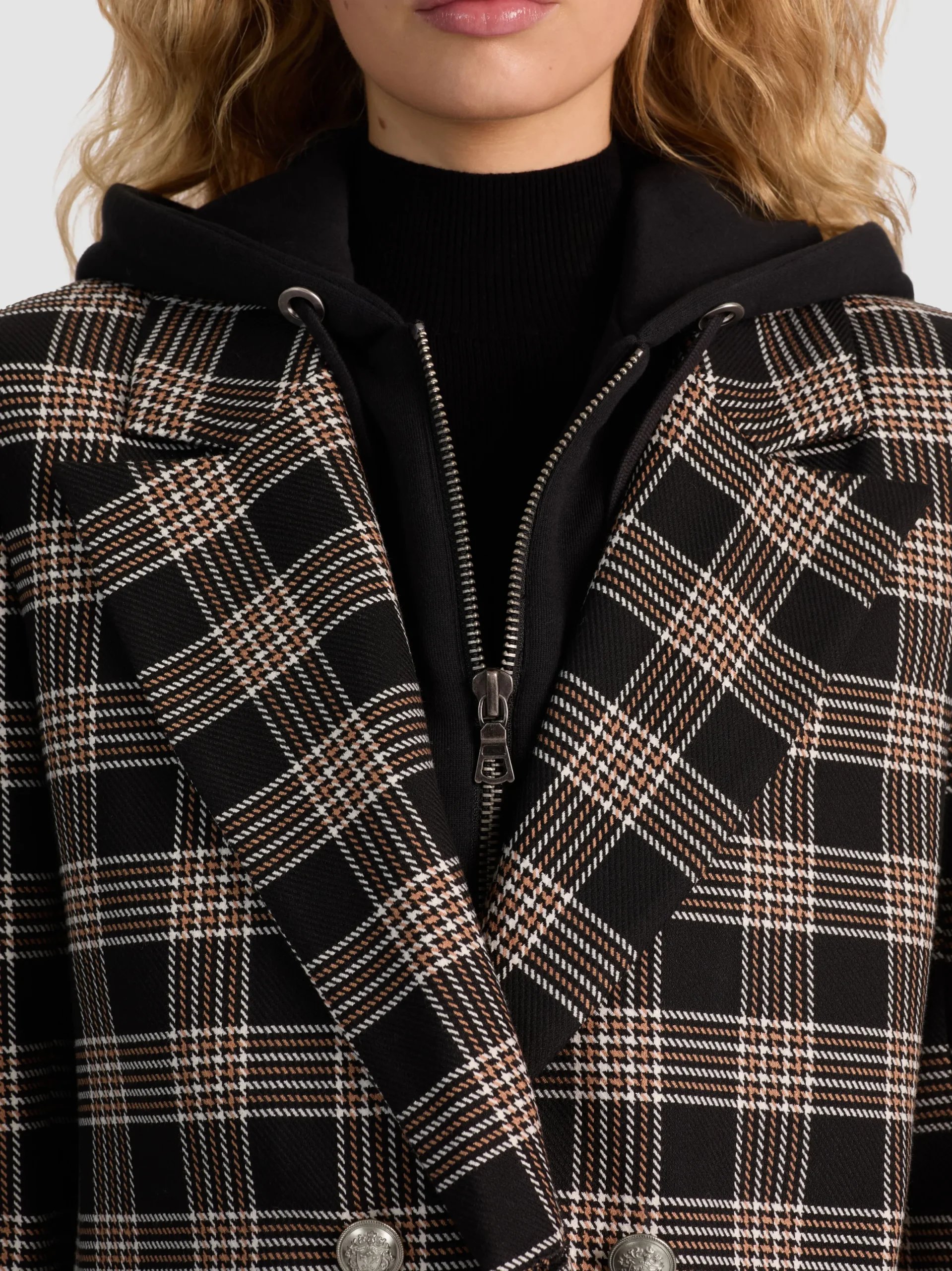 Alice and Olivia BLAZERS*JORDAN BLAZER WITH REMOVABLE HOODIE