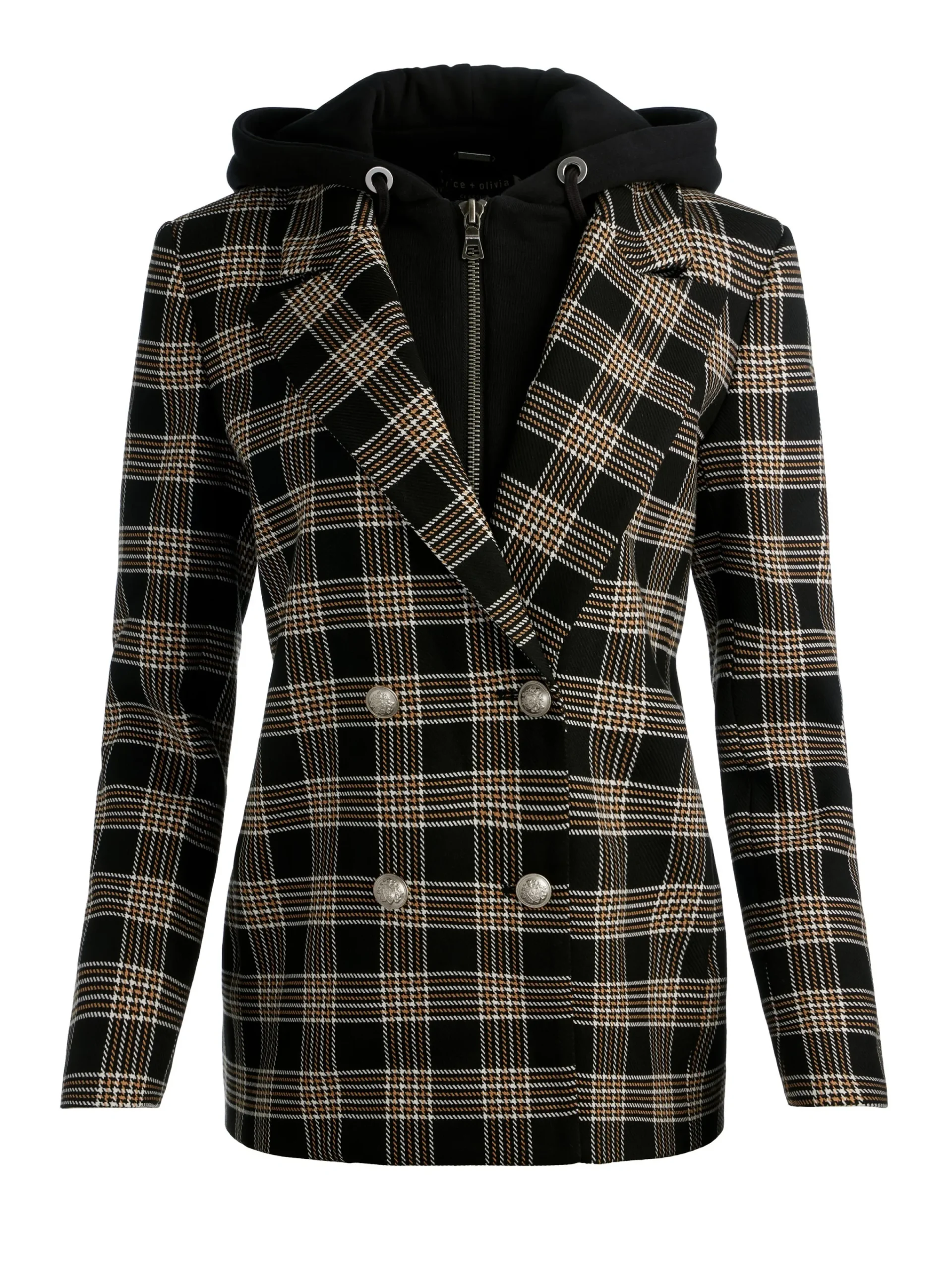 Alice and Olivia BLAZERS*JORDAN BLAZER WITH REMOVABLE HOODIE