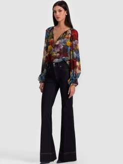 Alice and Olivia BLOUSES*JOSEPHINE BLOUSE BLACK/BLACK