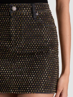 Alice and Olivia MINI*JOSS EMBELLISHED DENIM SKIRT OFF WHITE