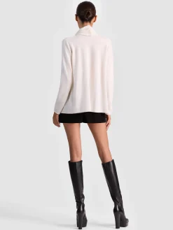 Alice and Olivia PULLOVERS*JULES CASHMERE DRAPED PULLOVER BLACK