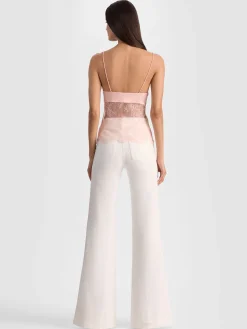 Alice and Olivia TANKS*JULIETTA LACE TANK ALMOND