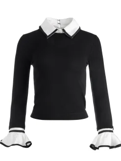 Alice and Olivia PULLOVERS*JUSTINA COLLARED SWEATER