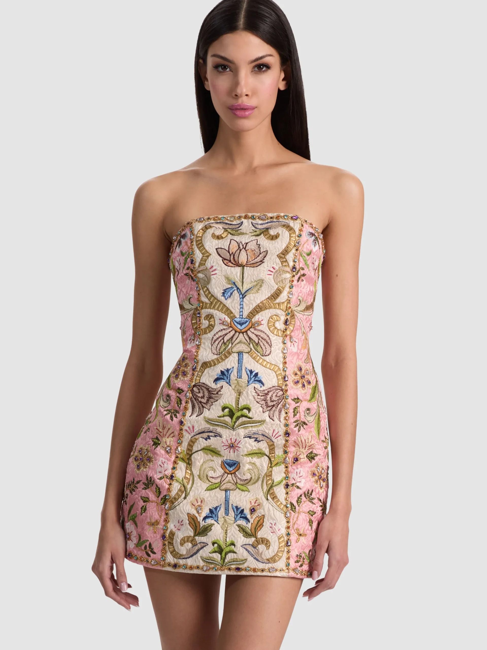 Alice and Olivia MINI*KATIA EMBROIDERED MINI DRESS