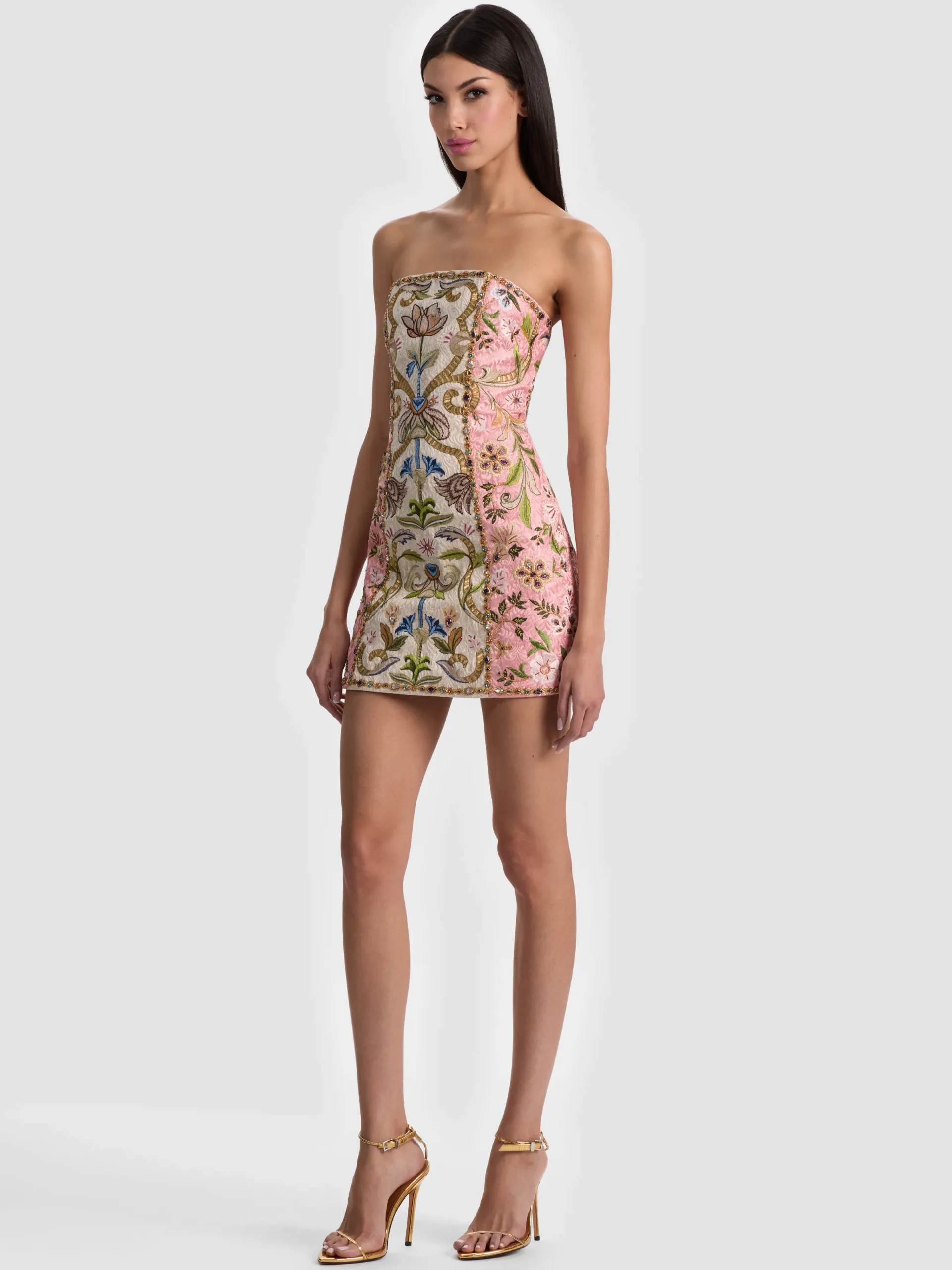 Alice and Olivia MINI*KATIA EMBROIDERED MINI DRESS