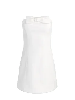 Alice and Olivia JUMPSUITS + ROMPERS*KATYA SCULPTED BOW ROMPER OFF WHITE