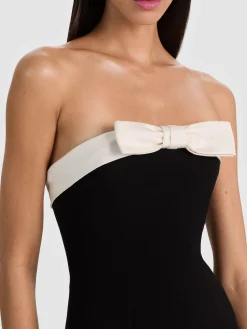 Alice and Olivia JUMPSUITS + ROMPERS*KATYA SCULPTED BOW ROMPER ENGLISH ROSE