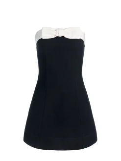 Alice and Olivia JUMPSUITS + ROMPERS*KATYA SCULPTED BOW ROMPER ENGLISH ROSE