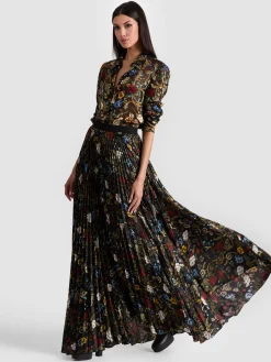 Alice and Olivia MAXI*KATZ PLEATED MAXI SKIRT