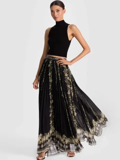 Alice and Olivia MAXI*KATZ PLEATED MAXI SKIRT