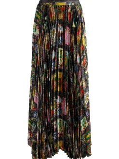 Alice and Olivia MAXI*KATZ PLEATED MAXI SKIRT OFF WHITE