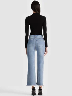 Alice and Olivia BODYSUITS*KEENAN POLO BODYSUIT BLACK