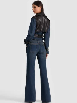 Alice and Olivia DENIM*KEITH CROPPED DENIM TRENCH