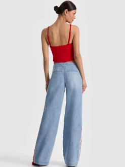 Alice and Olivia TANKS*KELCEY BUTTON FRONT TOP CAROLINA BLUE