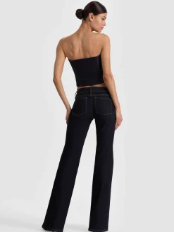 Alice and Olivia CROP TOPS*KELCEY STRAPLESS DENIM VEST