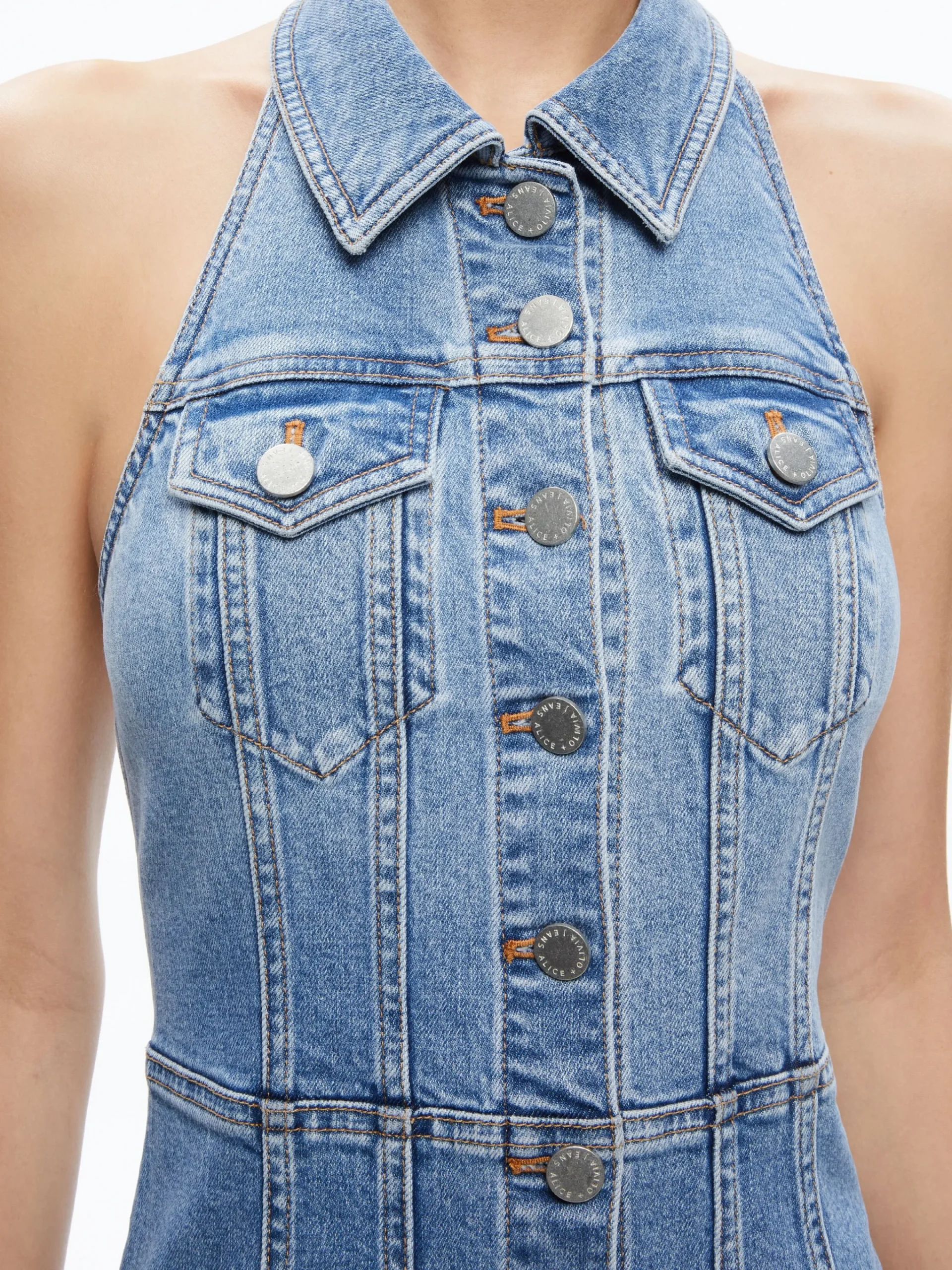 Alice and Olivia MINI*KENDALL DENIM MINI DRESS