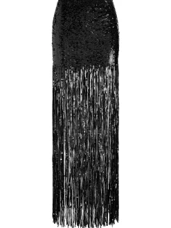 Alice and Olivia MAXI*KENDRA SEQUIN FRINGE MAXI SKIRT