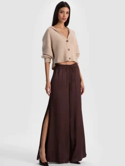 Alice and Olivia WIDE LEG*KENLEY PALAZZO PANT DARK OLIVE