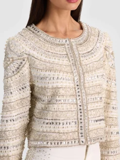 Alice and Olivia JACKETS*KIDMAN EMBELLISHED JACKET DARK CHOCOLATE