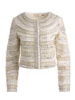 Alice and Olivia JACKETS*KIDMAN EMBELLISHED JACKET DARK CHOCOLATE