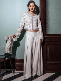 Alice and Olivia JACKETS*KIDMAN EMBELLISHED JACKET DARK CHOCOLATE