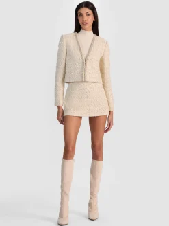 Alice and Olivia JACKETS*KIDMAN EMBELLISHED TWEED JACKET