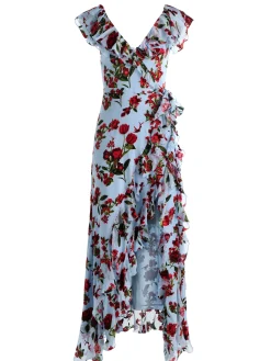 Alice and Olivia MAXI*KRISTEN RUFFLE WRAP MAXI DRESS