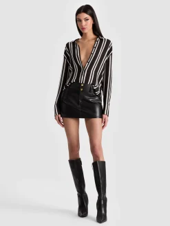 Alice and Olivia MINI*LAIKA VEGAN SKIRT CAMEL