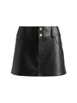 Alice and Olivia MINI*LAIKA VEGAN SKIRT CAMEL