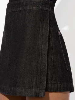 Alice and Olivia MINI*LAKELYN DENIM SKORT MOCHA