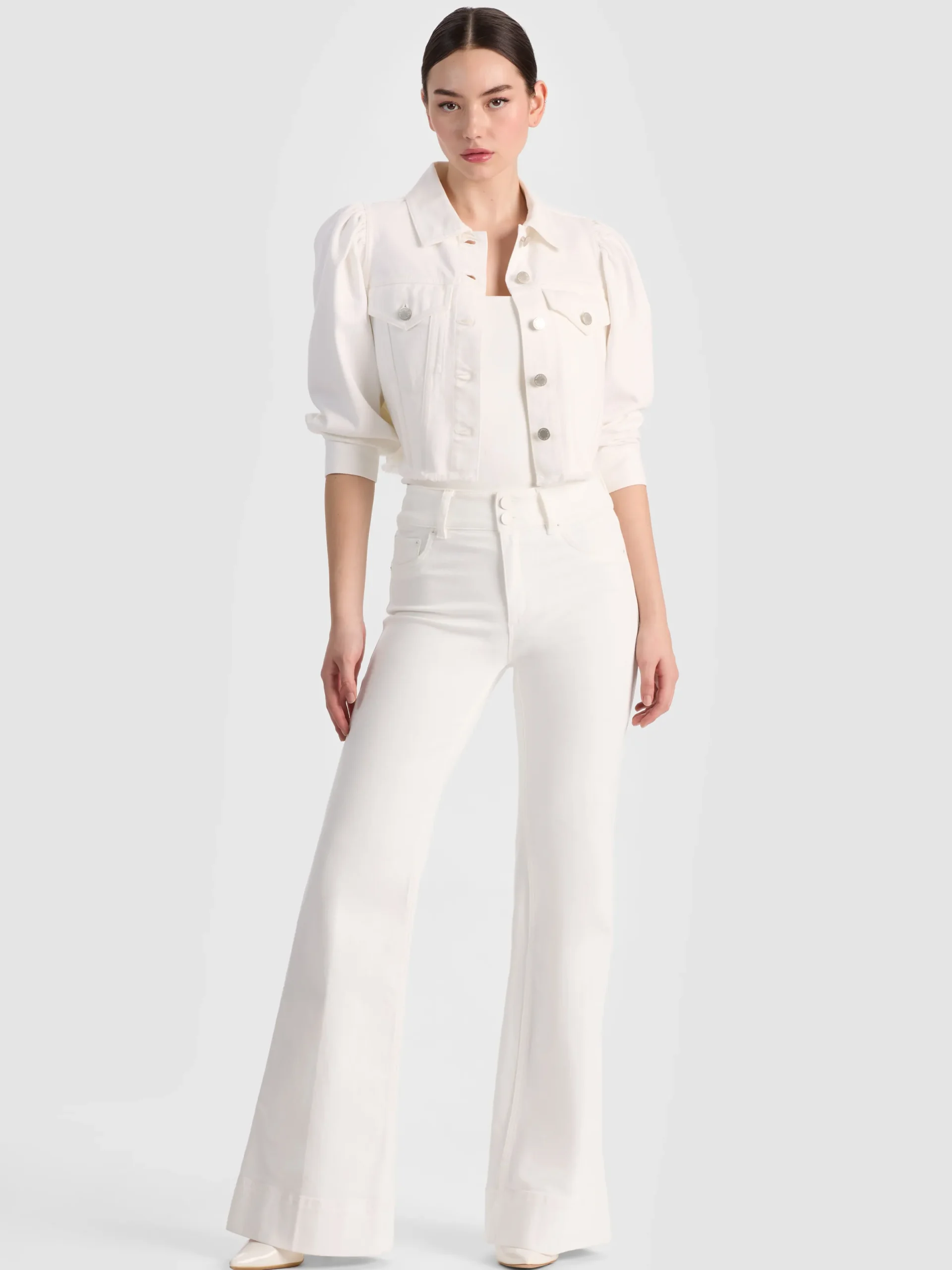 Alice and Olivia DENIM*LANA DENIM JACKET ROCKSTAR BLUE