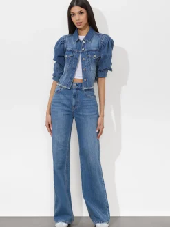 Alice and Olivia DENIM*LANA DENIM JACKET WHITE