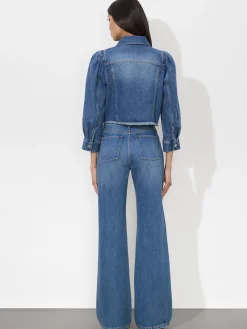 Alice and Olivia DENIM*LANA DENIM JACKET WHITE