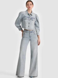 Alice and Olivia DENIM*LANA DENIM JACKET WHITE