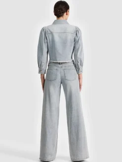 Alice and Olivia DENIM*LANA DENIM JACKET WHITE