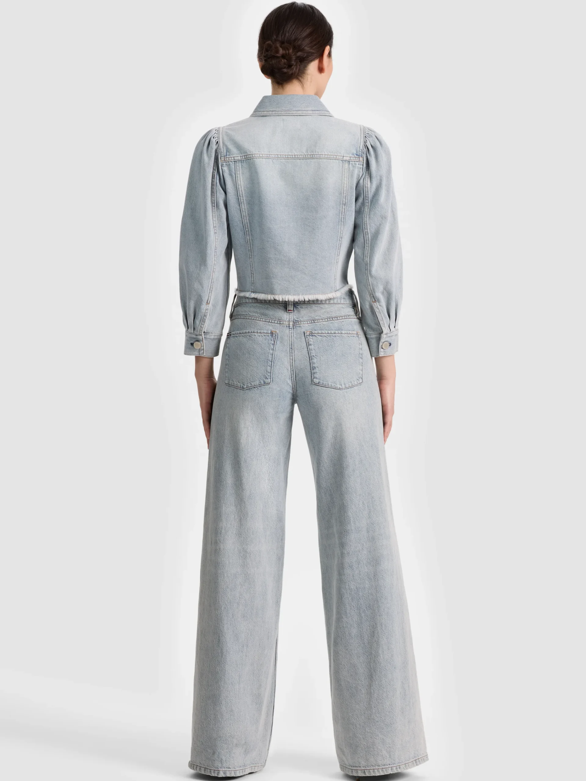 Alice and Olivia DENIM*LANA DENIM JACKET WHITE