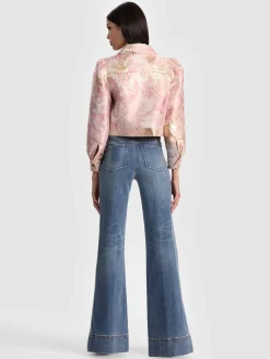 Alice and Olivia JACKETS*LANA PUFF SLEEVE JACKET WHITE