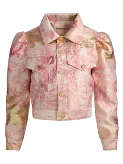 Alice and Olivia JACKETS*LANA PUFF SLEEVE JACKET WHITE