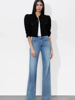 Alice and Olivia LEATHER + SUEDE*LANA SUEDE JACKET ROCKSTAR BLUE