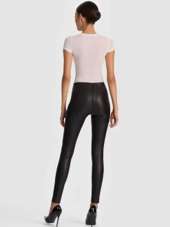 Alice and Olivia LEATHER AND SUEDE*LENNOX LEATHER LEGGING DARK CHOCOLATE