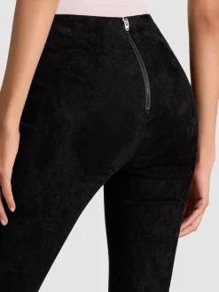 Alice and Olivia LEATHER AND SUEDE*LENNOX SUEDE LEGGING BLACK